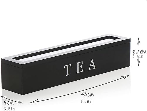 Glorlliant Support pour Sachets de Thé avec 6 Compartiments, Station de Café en Bois Organisateur de Condiments, Boîte à Thé Panier de Rangement pour Paquet de Sucre - Nail Gallerys