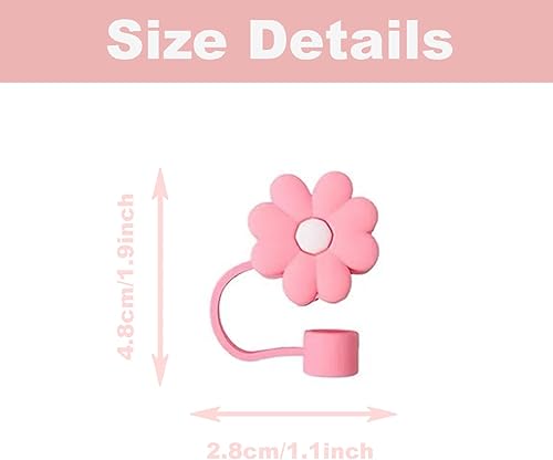 5 Pièces Couvercle de Paille en Silicone,Couvercle de Paille Réutilisable, Bouchon de Paille Anti-Poussière, Protecteur Supérieur de Paille de Fleur en Silicone pour Tasse Stanley (5 Couleurs) - Nail Gallerys