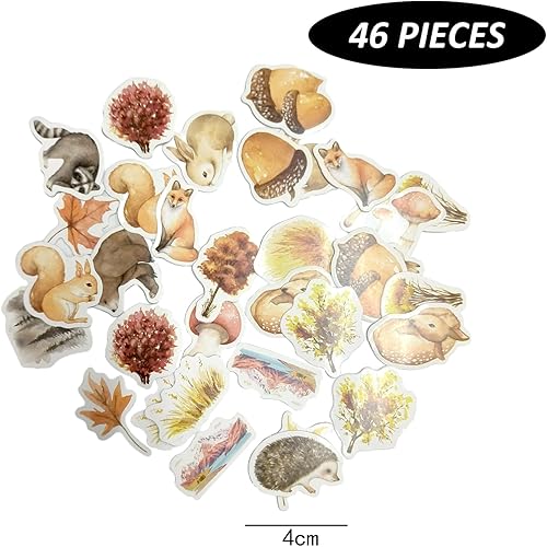 Lot de 46 autocollants d'automne pour scrapbooking, utilisés pour la fabrication de cartes de bricolage, autocollants de journal intime, adaptés aux autocollants de scrapbooking, décoration de - Nail Gallerys