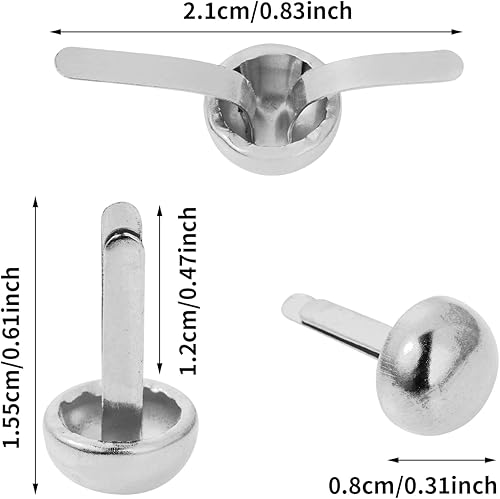 ASTER Lot de 300 mini attaches parisiennes rondes en laiton pour loisirs créatifs, décoration, scrapbooking, projets de bricolage (0,8 x 0,47 cm) - Nail Gallerys