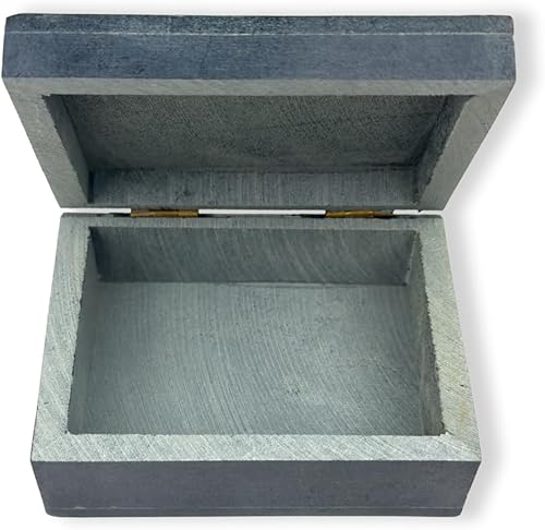 Boîte en stéatite faite à la main avec fleur de vie 10 x 7,5 x 4,5 cm - Nail Gallerys