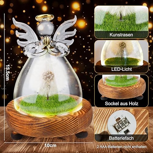 UCAMP Véritable Pissenlit dans Un Verre – Idée Cadeau spéciale,Ange Decoration,Cadeaux pour Femmes,Pissenlit éternellement,Idée Cadeau pour Mariage, Anniversaire, Saint-Valentin pour Femme ou Noël - Nail Gallerys