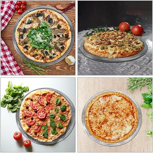 STOBAZA 2pièces Écran De Pizza Aluminium Lot De Pans Ronds Pour Cuisson Plaques De Cuisson Avec Aération Pour Four Pour Pizzas Maison Et Restaurant Facile à Nettoyer Et Utiliser - Nail Gallerys