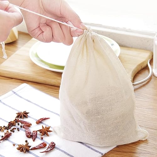 Lot de 3 sacs filtrants à soupe bouillie avec cordon de serrage en coton réutilisables (beige, taille unique) - Nail Gallerys