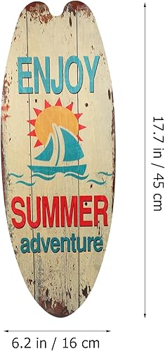 Operitacx Planche de surf décorative en bois sur le thème d'été - Décoration murale pour bar et maison - Style hawaïen - Décoration de maison de plage - Plaque en bois pour fêtes et folklore - Nail Gallerys