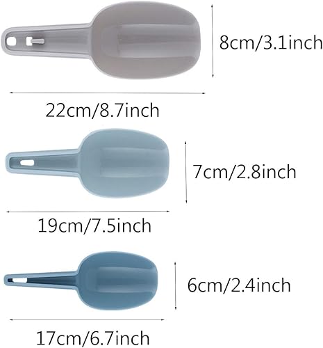 Smavles 6 Pièces Pelles à Glace en Plastique Multifonction Conception de Nidification Pelle à Farine Cuillères à Nourriture pour Cuisines,Bars,Buffets,Fêtes,Céréales,épices,Noix,Pop Cor - Nail Gallerys