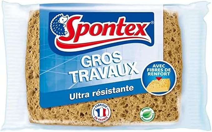 Spontex - Eponge gros travaux / Blonde - 16 x 11 cm - Nail Gallerys