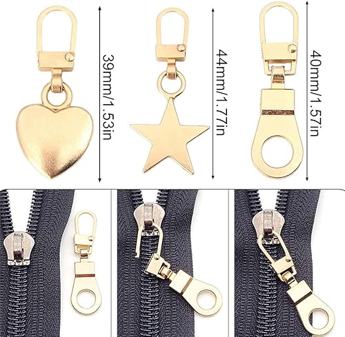 BCBF 15 Pièces Tirettes De Réparation Fermeture Eclair, Tirette Fermeture Eclair, Onglets Zip De Rechange, Attache Fermeture Eclair, Valise, Sac A Dos, Languette De Réparation pour Zipper (3 Forme) - Nail Gallerys