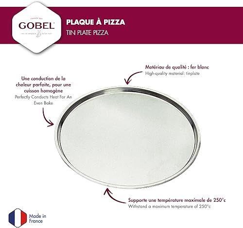 Gobel 127030 Moule / plaque à Pizza rond Fer Blanc Ø 34 cm - Nail Gallerys