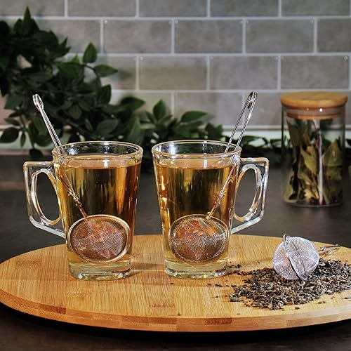 Yeenano Boules à Thé en Acier Inoxydable,2 Pièces Infuseur à Thé avec Poignée,Boule à Thés,Pince à Tamis à Mailles Fines,Filtre à Thés pour Thés en Vrac,Épices et Assaisonnement - Nail Gallerys