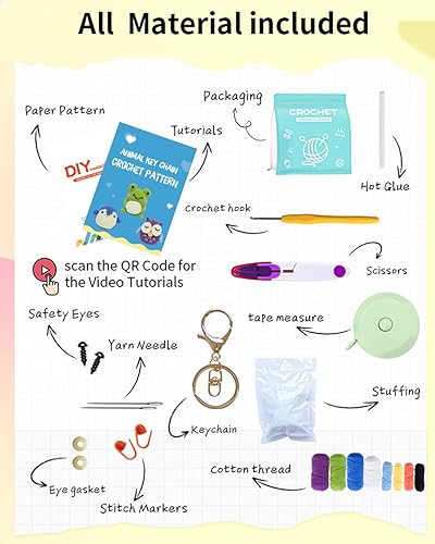 40 Pièces Kits de Crochet pour Adultes Débutants, Kit Crochet Debutant Complet, Livre Crochet Français, Sac à Aiguilles à Tricoter pour Débutants avec Instructions Pas à Pas et Tutoriels Vidéo - Nail Gallerys