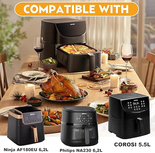 Moule Silicone Air Fryer pour Philips Air Fryer Série 2000 4.2L, 2 pièces Moule Silicone Accessoires Réutilisable Plat pour Philips Airfryer Série 2000 4.2L NA229/00 - Nail Gallerys