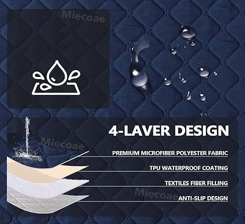 adadvo Housse D'appui-tête De Canapé Antidérapante Et Imperméable, Housse De Protection Accoudoir De Canapé en Forme De L(Z2,4 Pieces Set_46X89CM) - Nail Gallerys