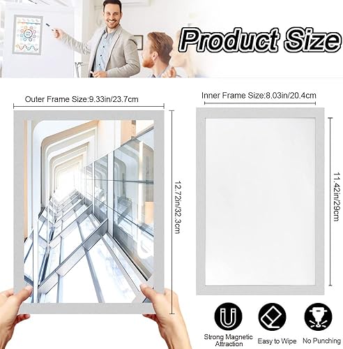 SIYINGSAERY 5 PCS Cadre d'Affichage Magnétique A4 Cadre Magnétique Auto-Adhésif A4 Cadre Autocollant Magnétique Cadre Photo Magnétique A4 Cadre Aimanté A4 pour Photos Informations Publicité - Nail Gallerys