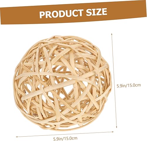 Garneck Lot de 5 boules en rotin marron de 10 cm et 15 cm - Pour décorations créatives - Décoration de table et accessoires de fête - Idéal pour les mariages et les fêtes d'anniversaire - Nail Gallerys