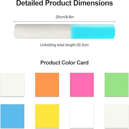 Silkwish Film pour traceur textile, 8 couleurs, 30,5 x 25 cm, film thermocollant fluorescent, brille dans le noir, film flexible pour textiles, film traceur vinyle pour bricolage, t-shirt, tissu et - Nail Gallerys