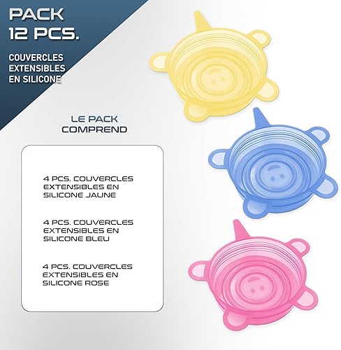 Couvercle pot yaourt confiture conserve 12 pieces ecologiques elastiques reutilisables sans BPA Lavage au lave-vaisselle couvercle pot yaourt la laitiere couvercle pot confiture conserve - Nail Gallerys