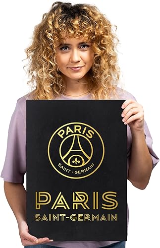 Displate Officiel Paris Saint-Germain Métallique Fixation Magnétique Licence Officielle Image Affiche de Haute Qualité PSG black 32x45cm - Nail Gallerys