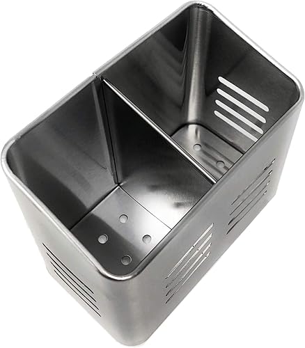 Space Home - Égouttoir à Couverts - Porte-Ustensiles de Cuisine Double - Acier Inoxydable - Argent - Nail Gallerys