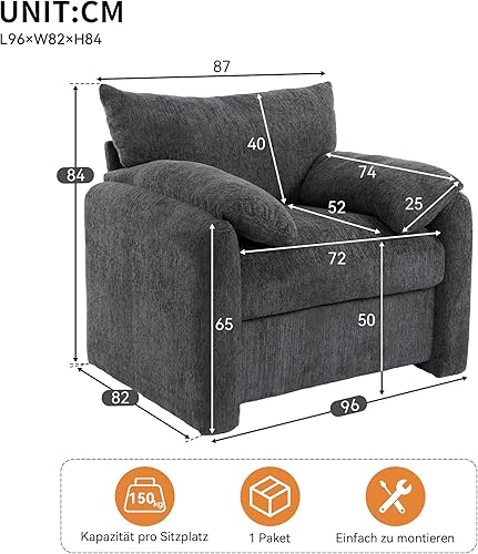 Zepneiy Canapé d'angle en Forme de L, Chenille, canapé 3/4 Places au Design Moderne avec Repose-Pieds, Beige - Nail Gallerys