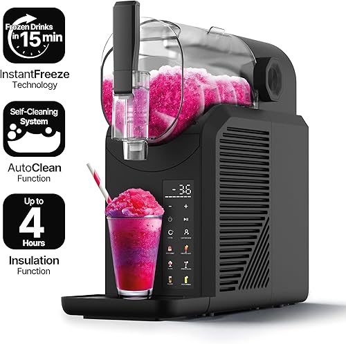 Seeger SuperSlush Machine a Granita, 7-in-1 Slush Machine, Capacité 2L, 7 Programmes Prédéfinis, Granités, Cocktails, Frappés, Milkshakes, Granite, Slushy, Noir, SLFR1BK - Nail Gallerys