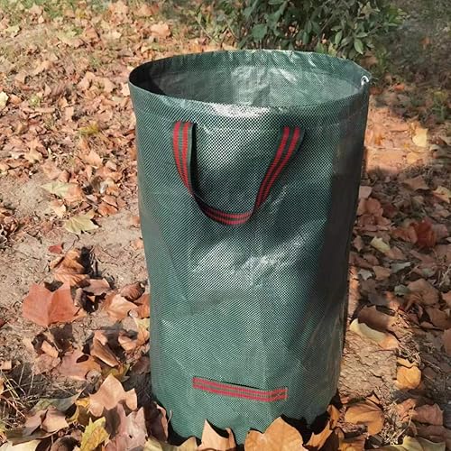 Lot de 2 sacs à déchets de jardin verts très résistants avec poignées en tissu industriel pliable de grande capacité pour la collecte des déchets végétaux, de l'herbe et des feuilles (50 l) - Nail Gallerys