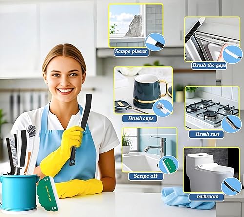 Loeosn Set de 8 brosses Multifonctions pour Nettoyer Les Coins Difficiles à Nettoyer de la Cuisine, Salle de Bain, Tasses diverses, Portes et fenêtres - Nail Gallerys