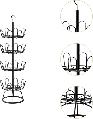 MagiDeal Arbre à chaussures rotatif à 4 niveaux, support de rangement de chaussures rond, support de rangement de chaussures circulaire multifonctionnel à 4, Noir - Nail Gallerys