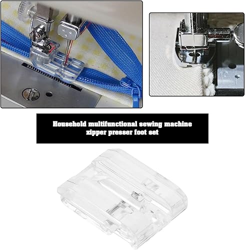 Lot de 5pcs Pieds de Fermeture Éclair Invisibles/Dissimulés/Larges/Étroits/Transparents pour Machine à Coudre Domestique Compatible avec Brother Compatible avec Singer - Nail Gallerys