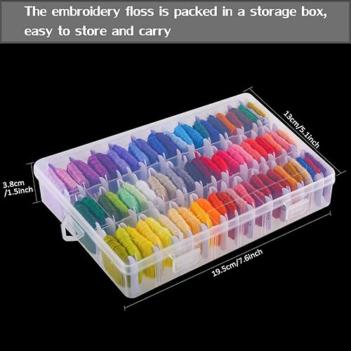 Caydo Rangement Fil Broderie, 124 Bobines de Fil à Broder en Plastique Blanc avec Boîte de Rangement et 552 Autocollants Numérotés - Nail Gallerys