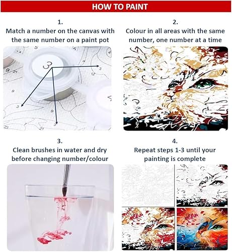 OfFsum Kit de peinture par numéros Pharaon égyptien 01 pour débutants et adultes - Décoration artistique peinte à la main par numéros - Cadeau créatif - Décoration d'intérieur - 40,6 x 50,8 cm - Sans - Nail Gallerys