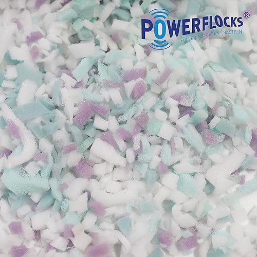 Power Füll® Flocons de mousse | 1 kg de flocons de mousse | Matériau de remplissage idéal pour les animaux en peluche, les coussins de yoga et les tabourets (1, multicolore) - Nail Gallerys
