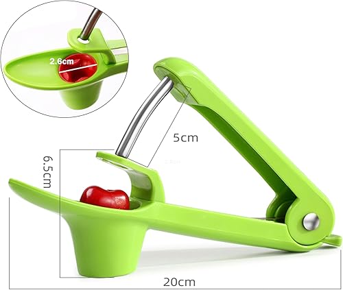 YUEMING Dénoyauteur à Cerises, Pitter avec Tasse Soutien de Silicone et Tige en Acier Inoxydable, Vert, pour Faire la Cerises Confiture Gelée Cuisine - Nail Gallerys