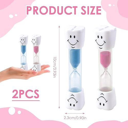 2 Pcs Sabliers Souriants pour Enfants,Minuteur De 3 Minutes, Minuterie Pratique pour Cuisine, Bureau et Jeu - Polyvalent et Amusant - Nail Gallerys