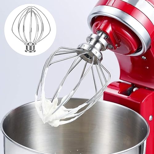 K45WW Fouet de rechange en acier inoxydable à 6 fils compatible avec les accessoires de mixeur KitchenAid, mélangeur à crème aux œufs, fouet pour cupcakes, fouet à gâteau à la farine, mixeur à - Nail Gallerys