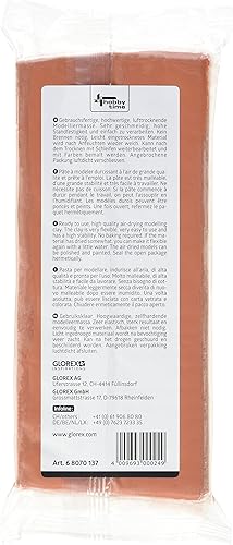 Glorex 6 8070 137 Keramiplast, Pâte à Modeler, 500G, Terre Cuite, Terracotta - Nail Gallerys