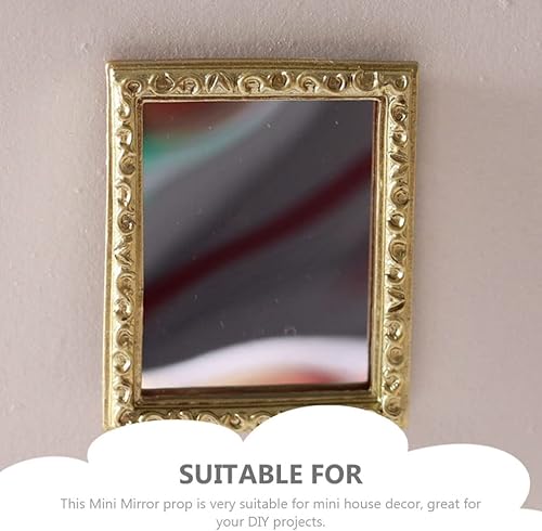 NUOBESTY 3 Pièces Miroir De Maison De Miroirs Miniatures Dorés pour La Décoration De Maison De Et Accessoires Petit Miroir Mural Miroirs pour L'Artisanat Miroir Or Mini - Nail Gallerys