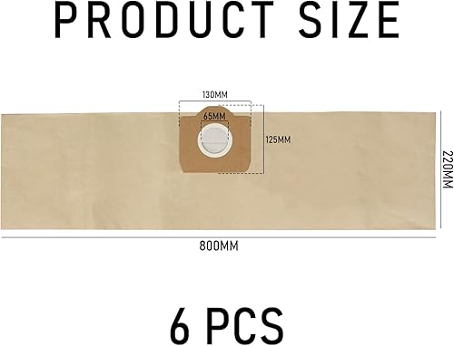 Lot De 6 Sacs D'Aspirateur, À Poussière, Verticaux, Filtres En Papier Pour Divers Aspirateurs (Marron Clair) - Nail Gallerys