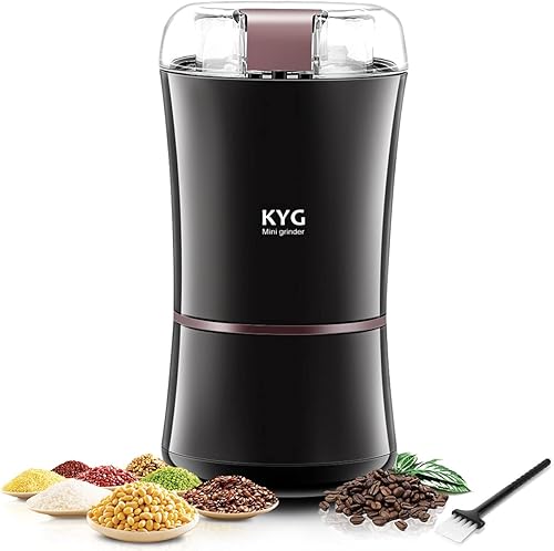 KYG Moulin à Café Électrique 300W, Broyeur à Graines de Lin, Noix, Poivre, Épices, Semences de Café et Autres avec Lames en Acier Inoxydable - Nail Gallerys