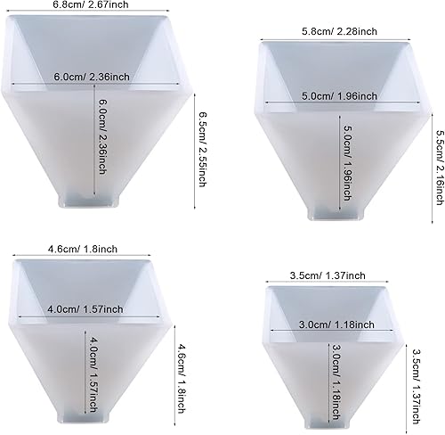 Cayway 4 PCS Pyramid Moule pour Resine Epoxy, Pyramid Moule en Silicone avec Remplissage en Résine pour Moule Pyramide, Décoration de Table à La Maison - Nail Gallerys