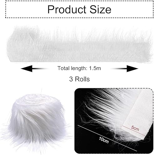 Lot De 3 Fausses Fourrures, Bandes En Peluche Pour La Décoration, Tissu De Fourrure Artisanal Moelleux, Fausse Fourrure Pour L'Artisanat, Convient Pour Les Vêtements, Chaussures, Poupées, Etc. - Nail Gallerys