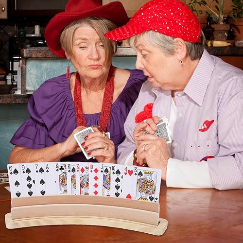 Happyyami Support De Plateau De Cartes à Jouer Base en Bois Incurvée Support Daffichage en Bois Support De Photos Présentoir De Cartes à Jouer Porte-Cartes à Jouer Palette Arc Caton - Nail Gallerys