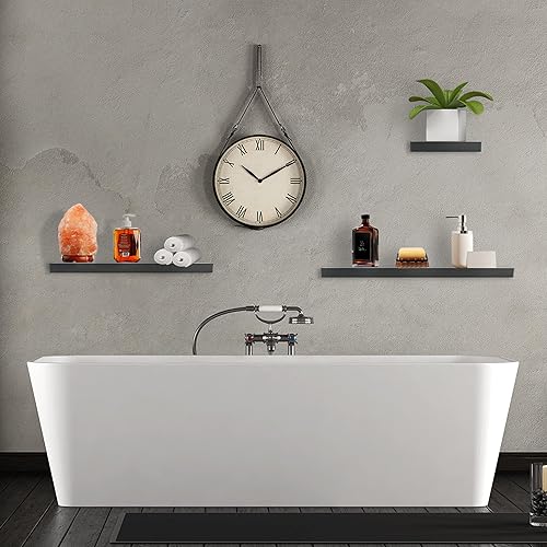 ETREXONLINE Étagère Murale Bois MDF 25x25x4cm Couleur Blanche, Étagère Murale Fixation Invisible Charge Maximale 5KG - Nail Gallerys