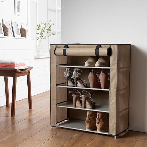 Compactor Étagère Range-Chaussures, Marron, 59 x 29 x H.72 cm, RAN6960 - Nail Gallerys