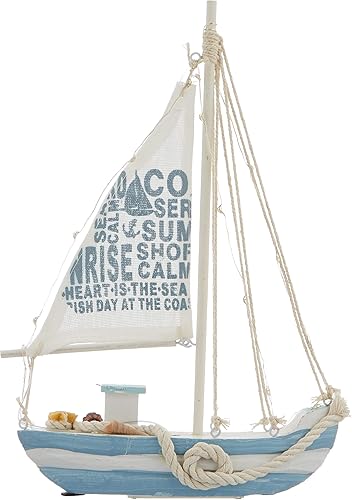 Voilier en Bois avec 13 LED Blanc/Chaud, env. 21,5 x 28 cm, pour 2 Piles Micro (AAA) - Nail Gallerys