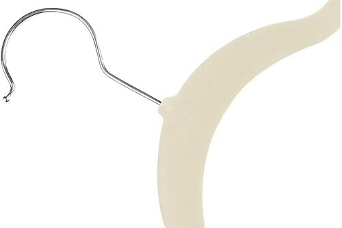 Cintres en Velours - Lot de 10, Noir, Beige ou Gris - Antidérapant - Crochet Pivotant - Cintres pour Costumes Ivoire - Nail Gallerys