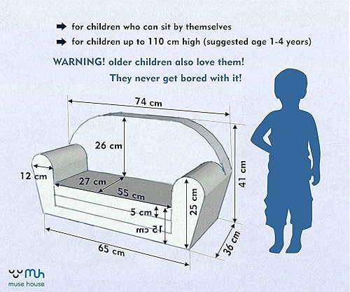 MuseHouse - Canapé pour Enfants, Mini canapé 2 en 1 Pliable et Stable pour Enfants, Meubles Petite Souris pour Chambre d'enfant - Nail Gallerys