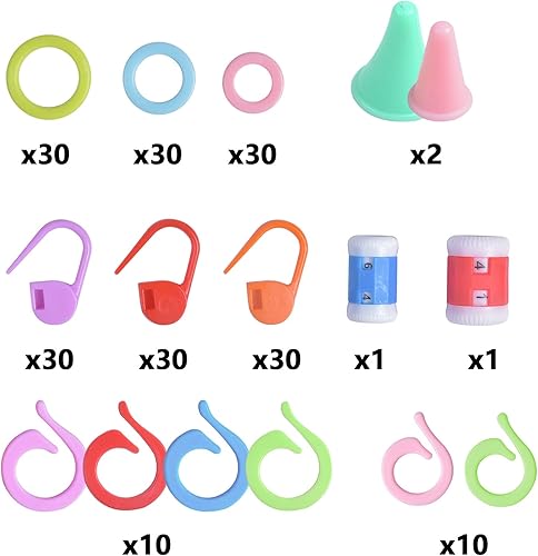 144 Pièces Kit Accessoires de Tricot Marqueurs de Tricot, Anneaux Fendus Point Protecteurs Aiguilles à Tricoter Outils de Crochet avec Boîte de Rangement pour Débutants et Experts - Nail Gallerys