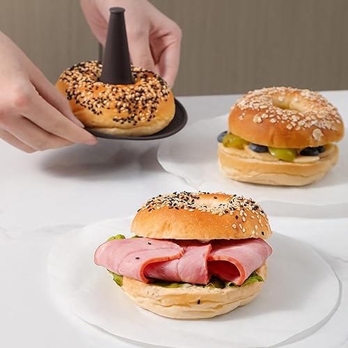 Xevinas Lot de 6 moules à bagel | Moule à donuts | Petit moule à gâteau | Moule à gâteau en silicone | Diamètre de 14 cm et hauteur de 9,6 cm | Fabriqué en silicone de qualité alimentaire - Nail Gallerys