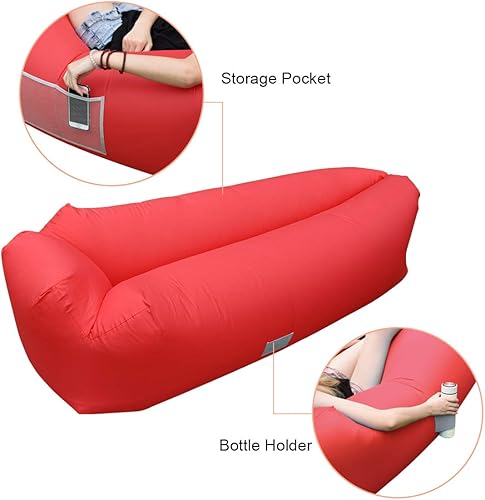 Sundom Hamac Gonflable, Sofa Gonflable Lounger Gonflable Portable, d'air de Transat Piscine Gonflable avec Oreiller pour Voyager, Camping, Vacances, Randonnée, Plage - Nail Gallerys